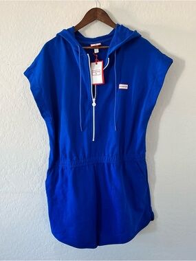 Hunter for Target Bright Blue Hooded Sleeveless Romper Zip Jacket XL cinched NWT